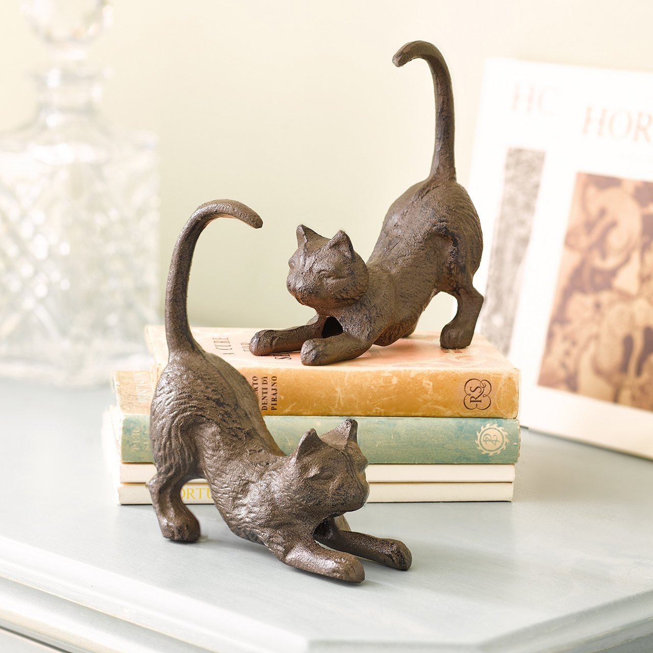 Stretching Cats Bookends