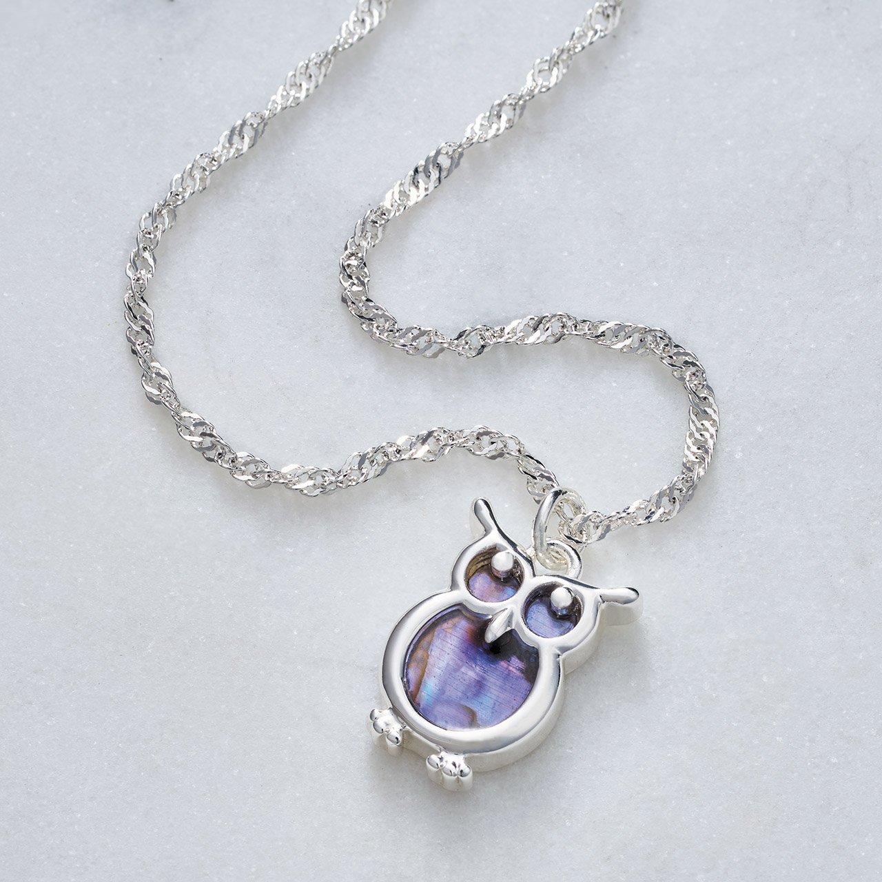 Paua Shell Owl Pendant