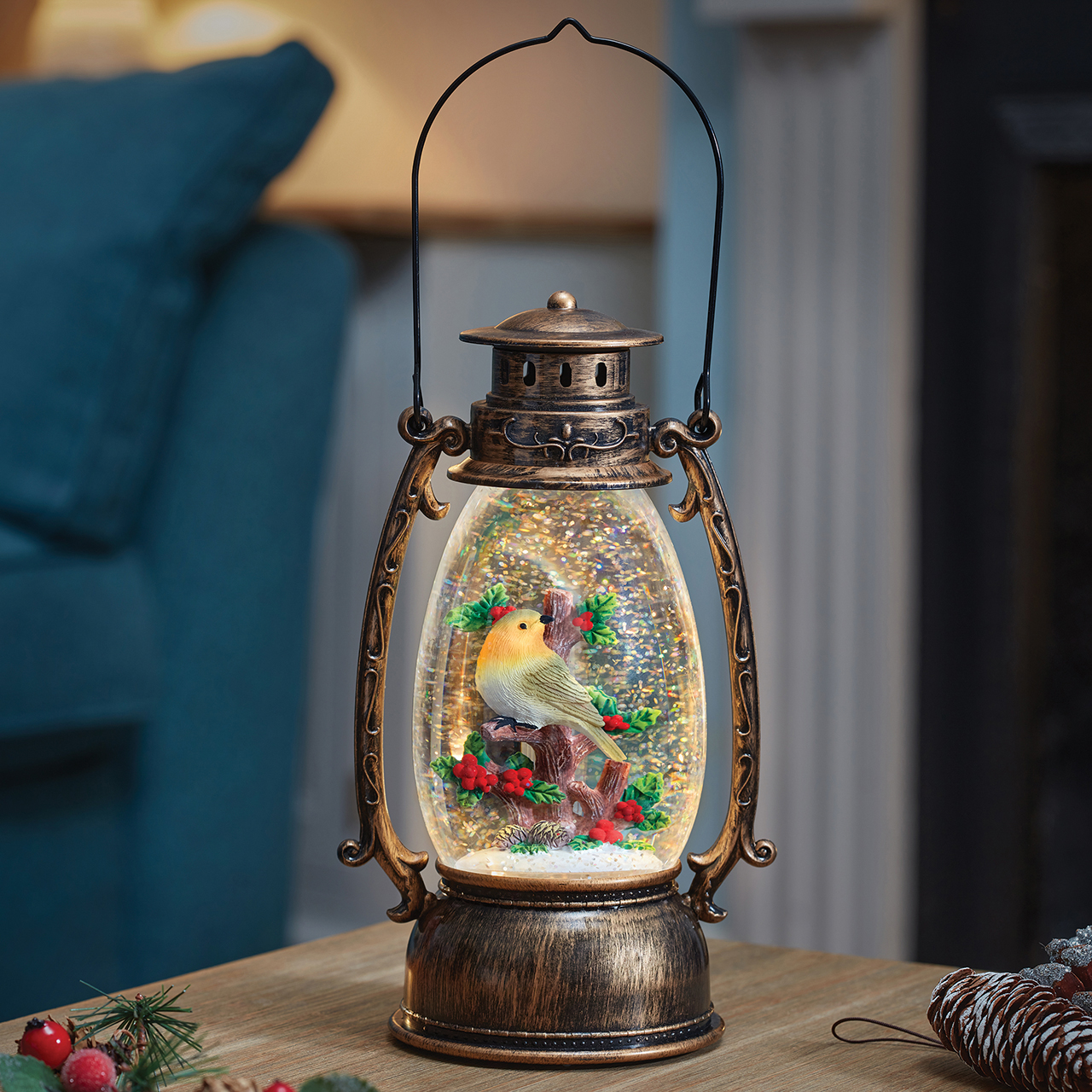 Festive Robin Lantern