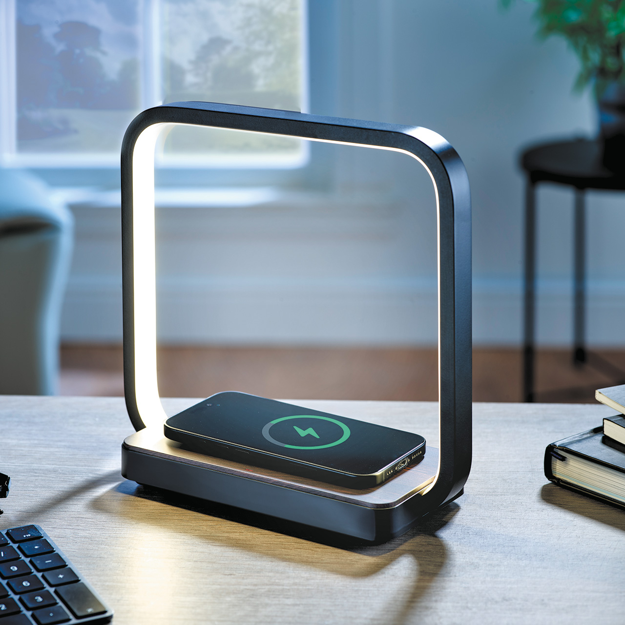 LED Touch Lamp with Wireless Charging