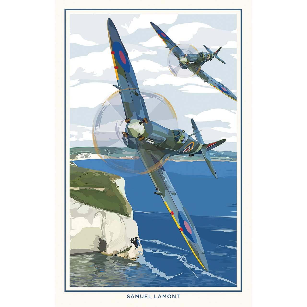 Spitfire and Lancaster Bomber Tea Towels, Set of 2