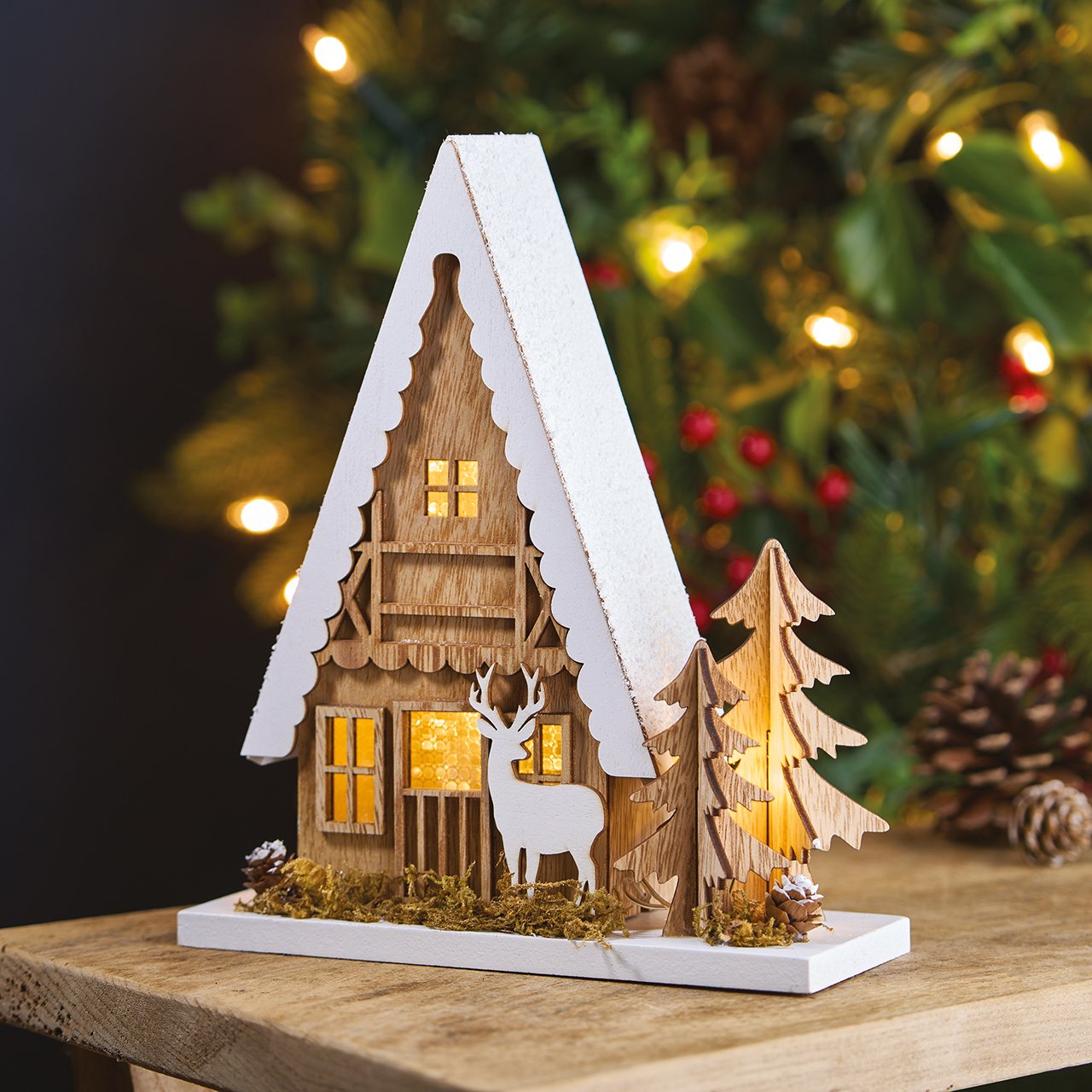 Woodcut Christmas House
