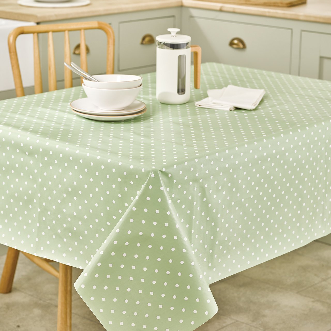 Green Spot PVC Tablecloth