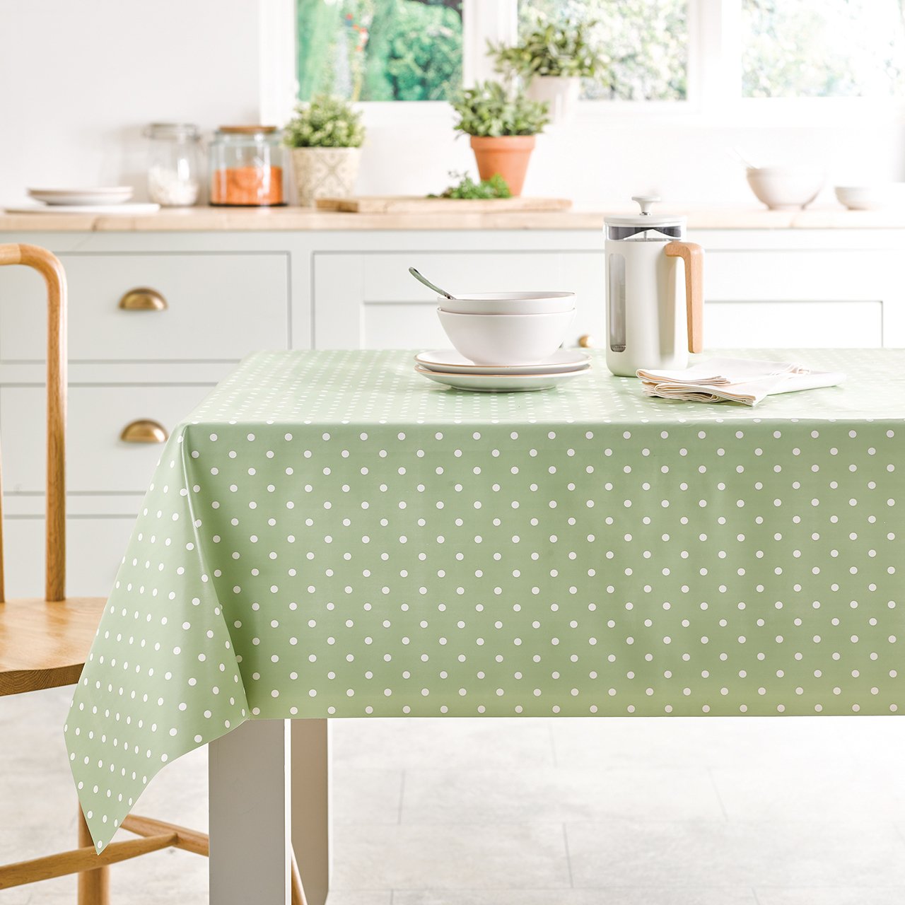 Green Spot PVC Tablecloth