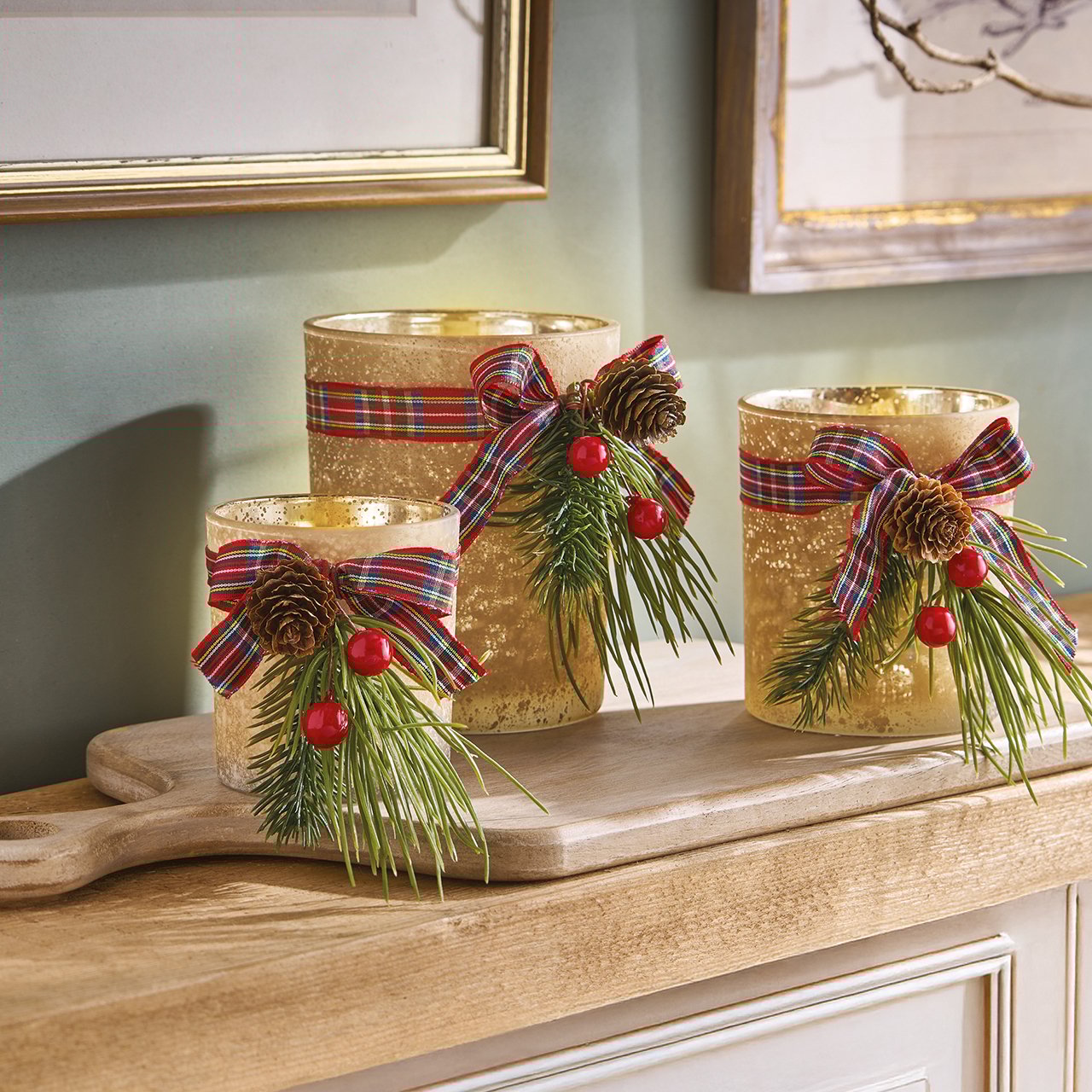 Set of 3 Frosted LED Candles