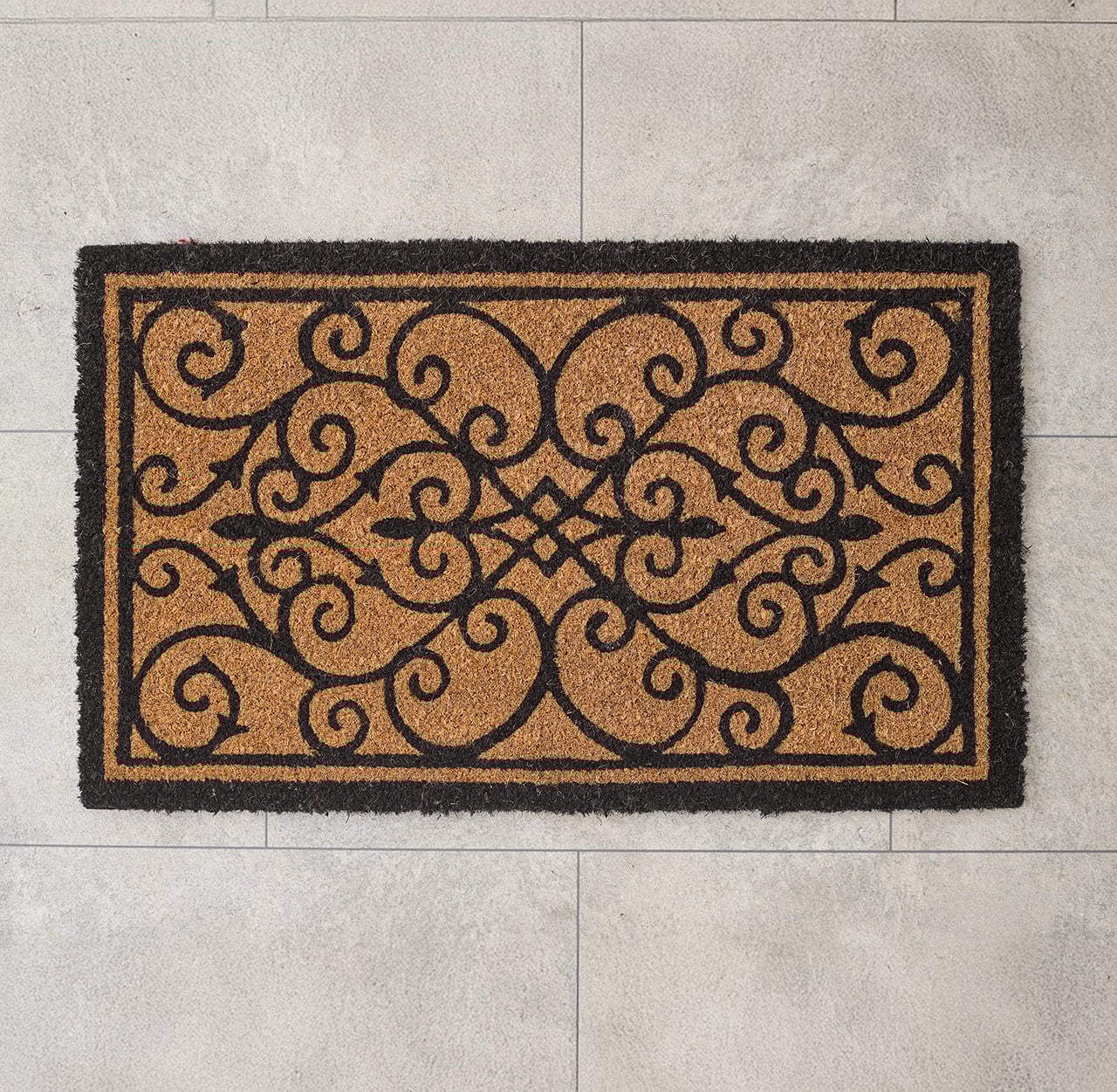 Printed Scroll Coir Doormat