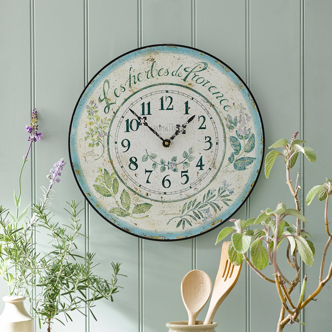 Vintage Herb Kitchen Clock