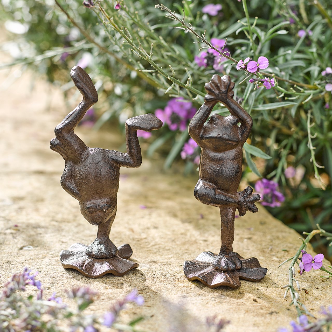 Metal Yoga Frogs