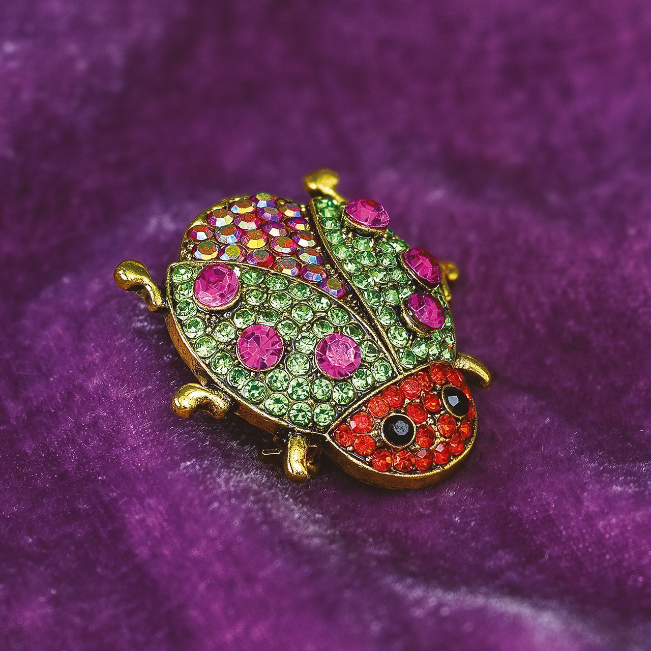 Gemstone Ladybird Brooch