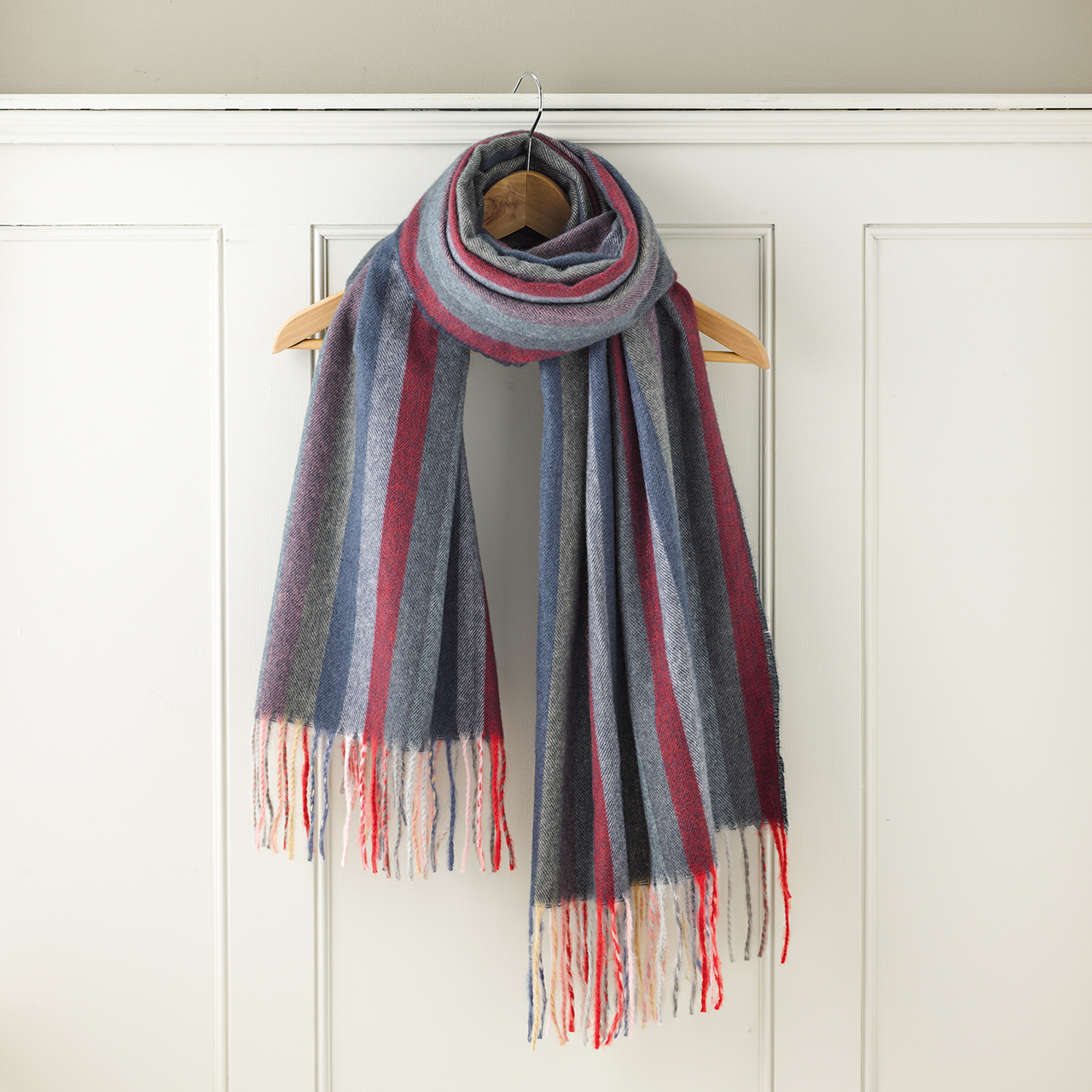 Men's Striped Long Scarf