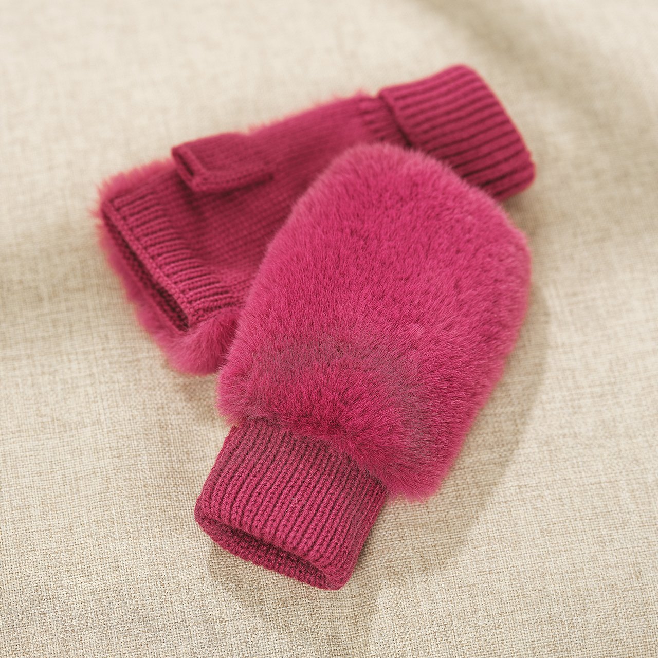 Faux Fur Fingerless Gloves