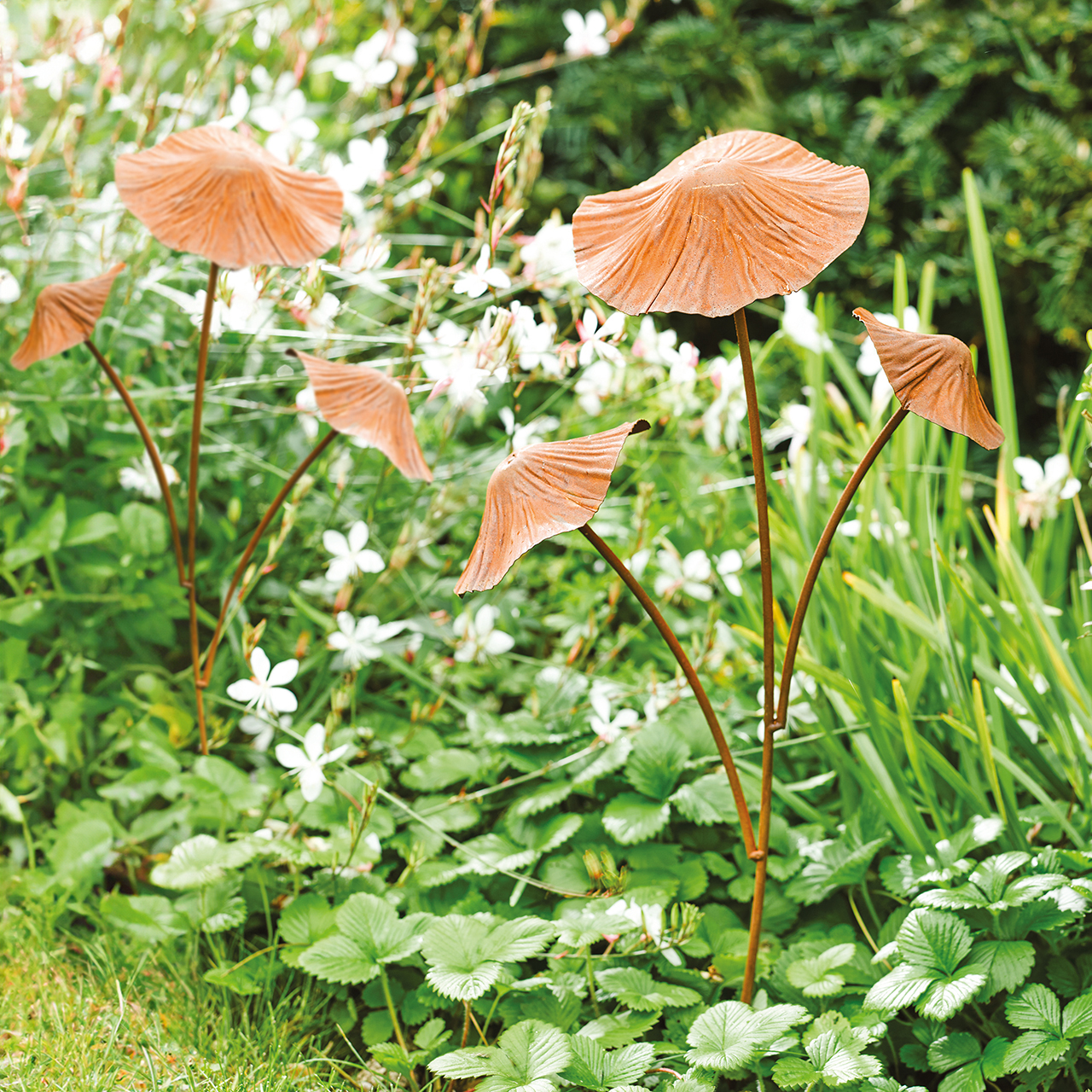 Rust-Look Mushrooms, Set of 2