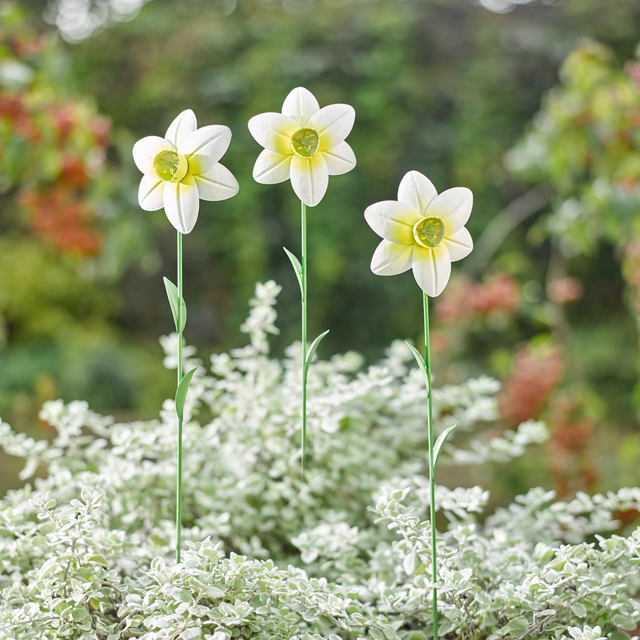 Metal Daffodil Stakes, Set of 3