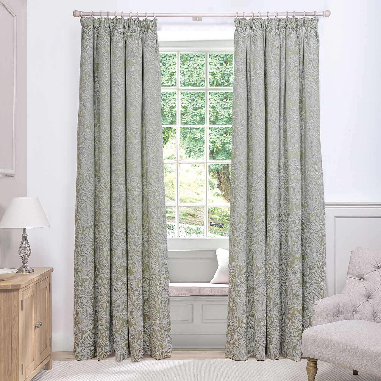 Jacquard Botanic Curtains