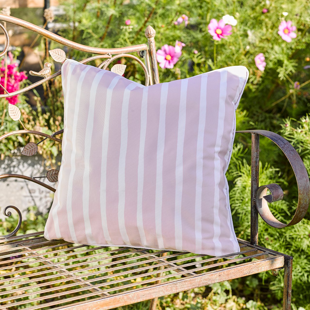 Striped and Plain Outdoor Cushions