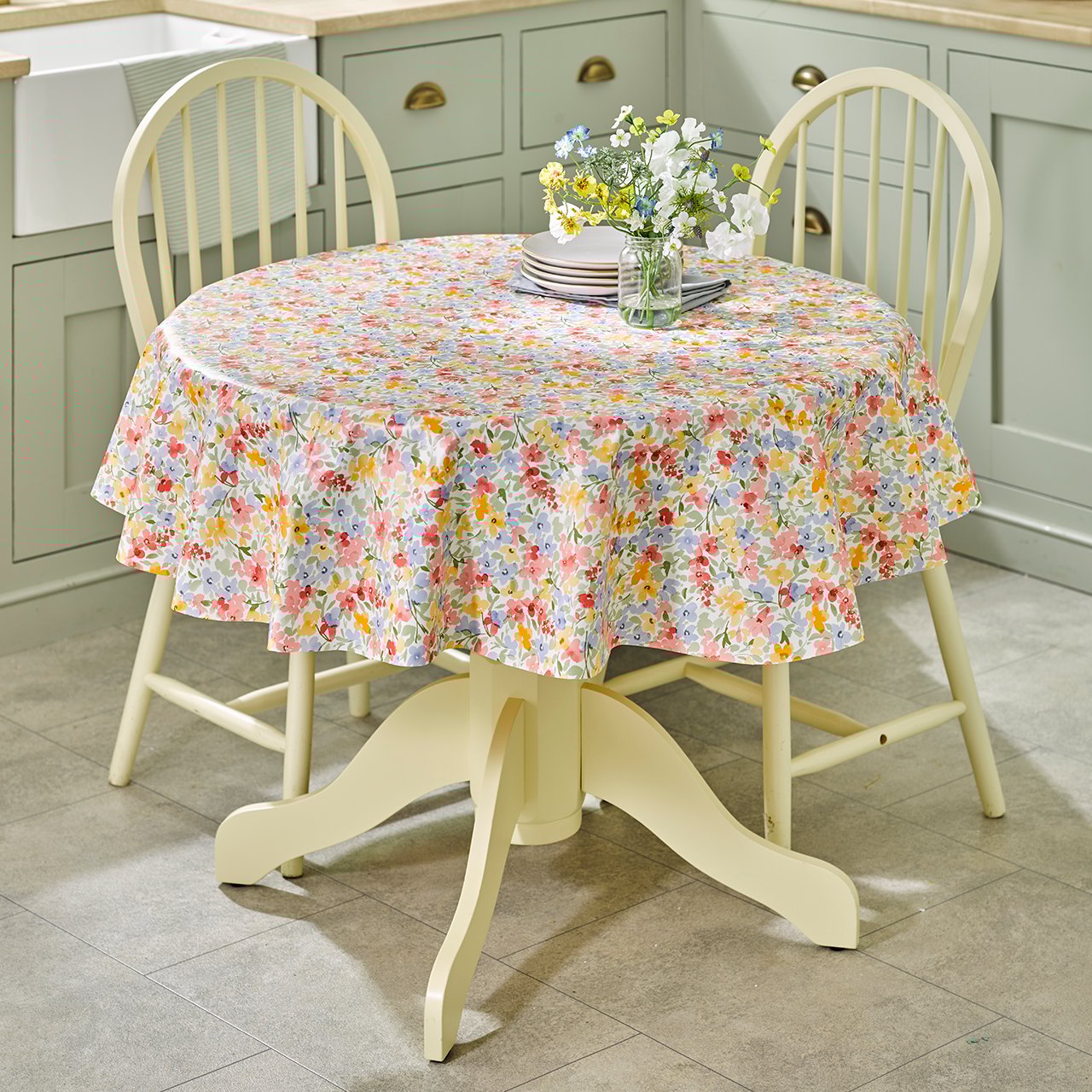 Floral Frenzy PVC Tablecloth