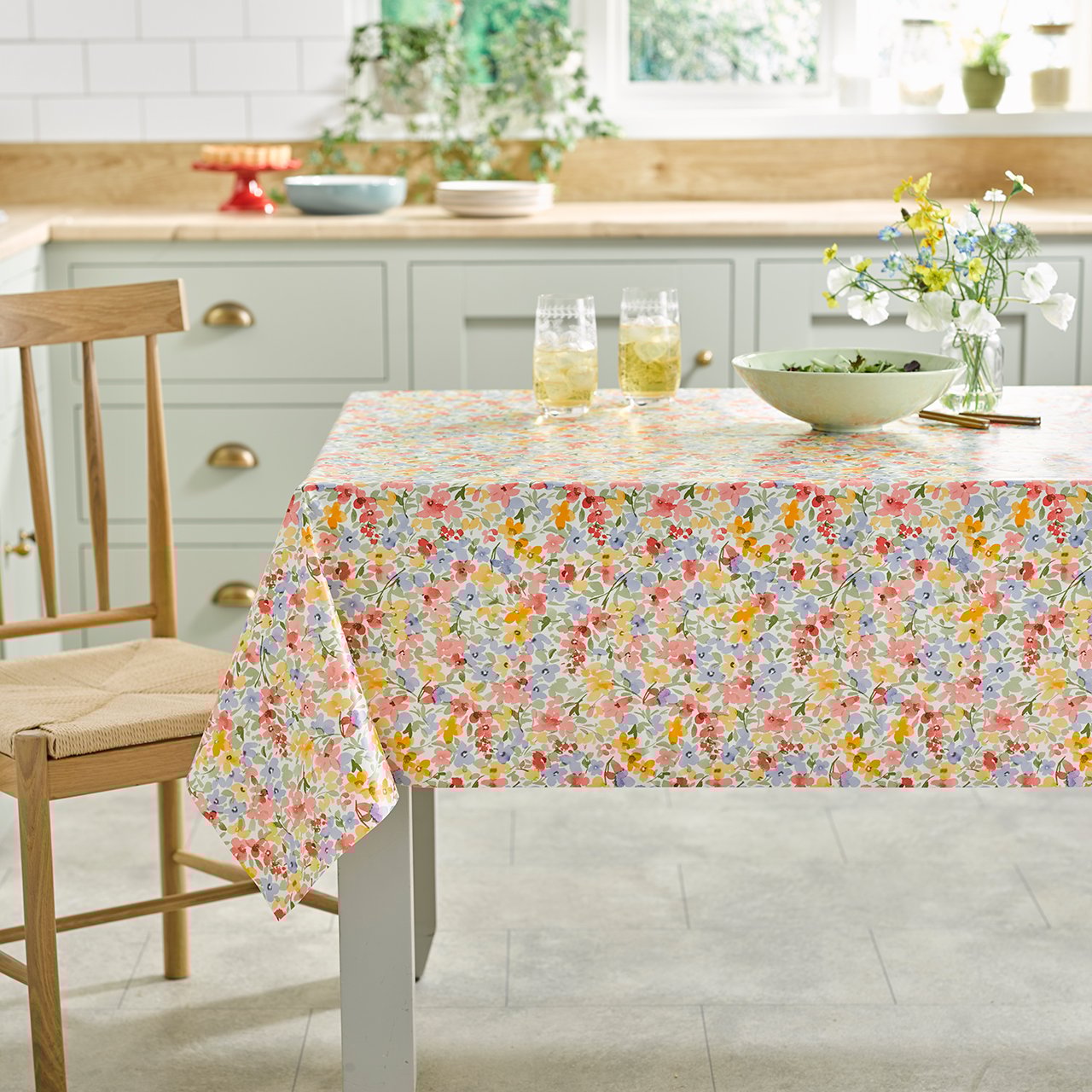 Floral Frenzy PVC Tablecloth