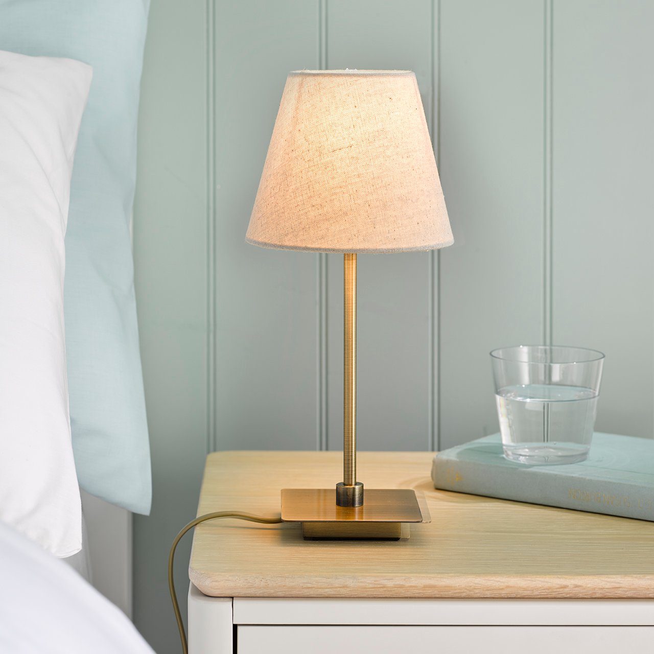 Natural Linen Darwen Lamps, Set of 2