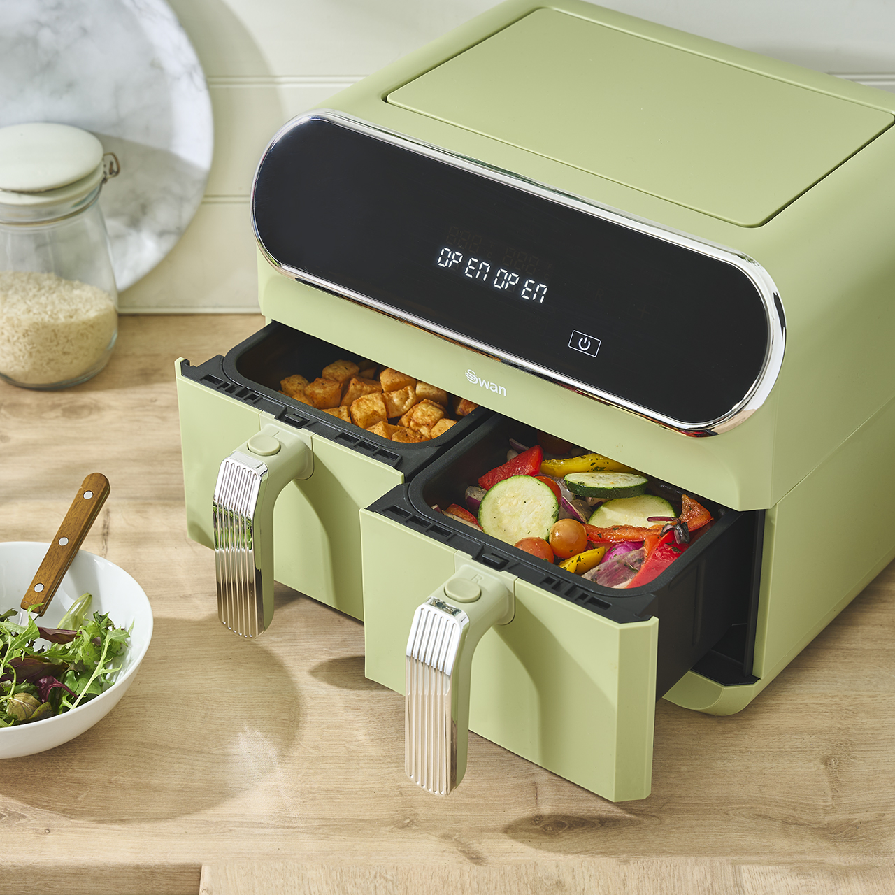 Retro Double Air Fryer 8L