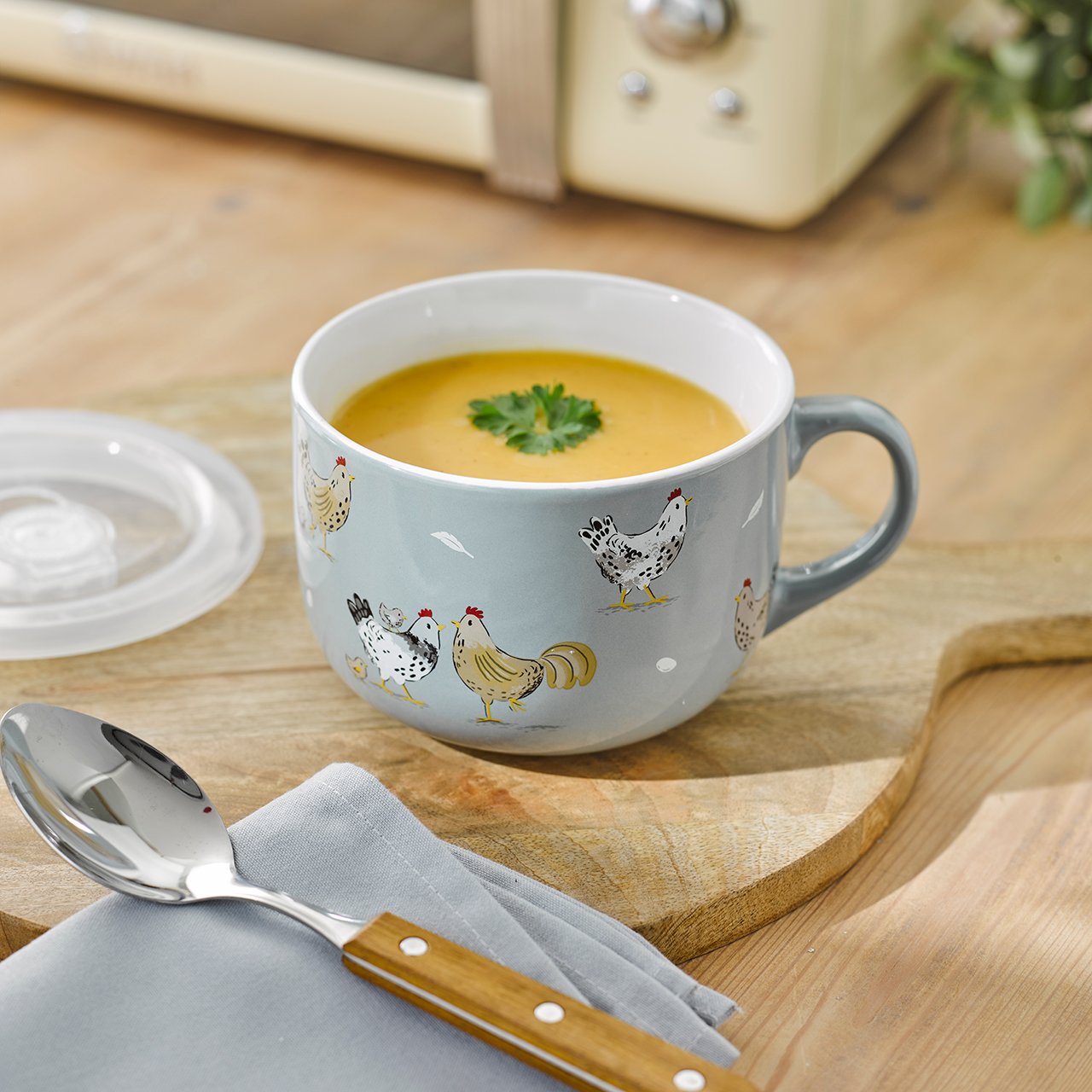 Hen House Soup Mug with Lid