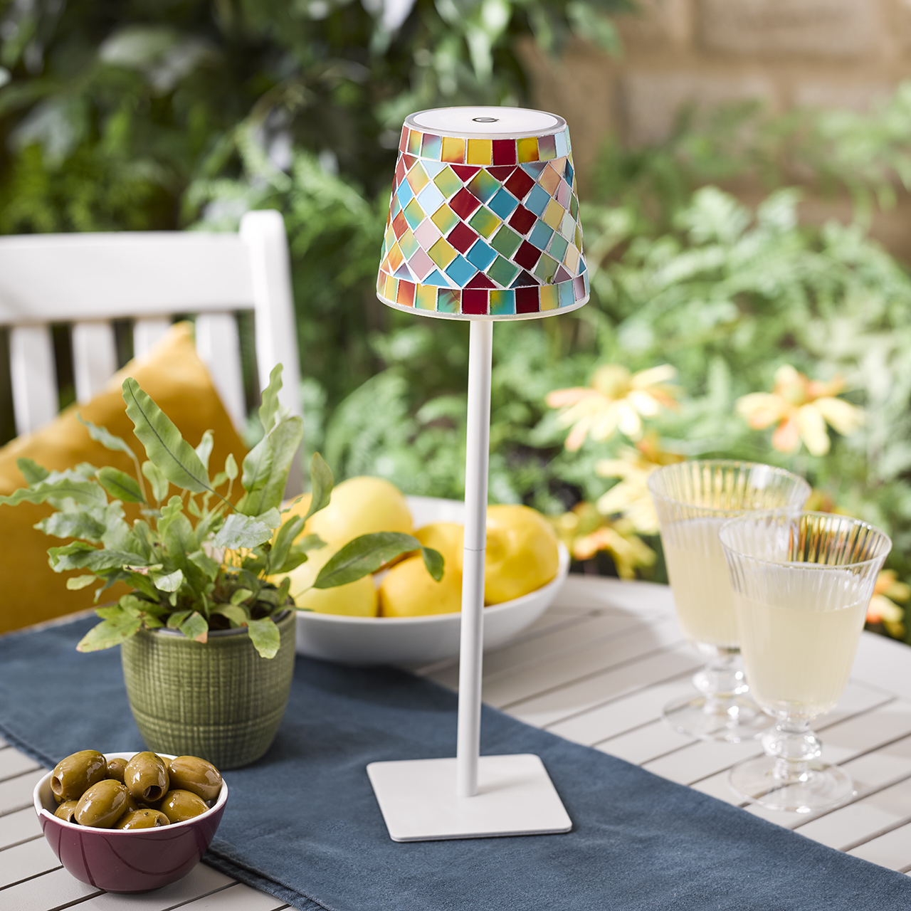 Stained Glass-Look Touch Lamp