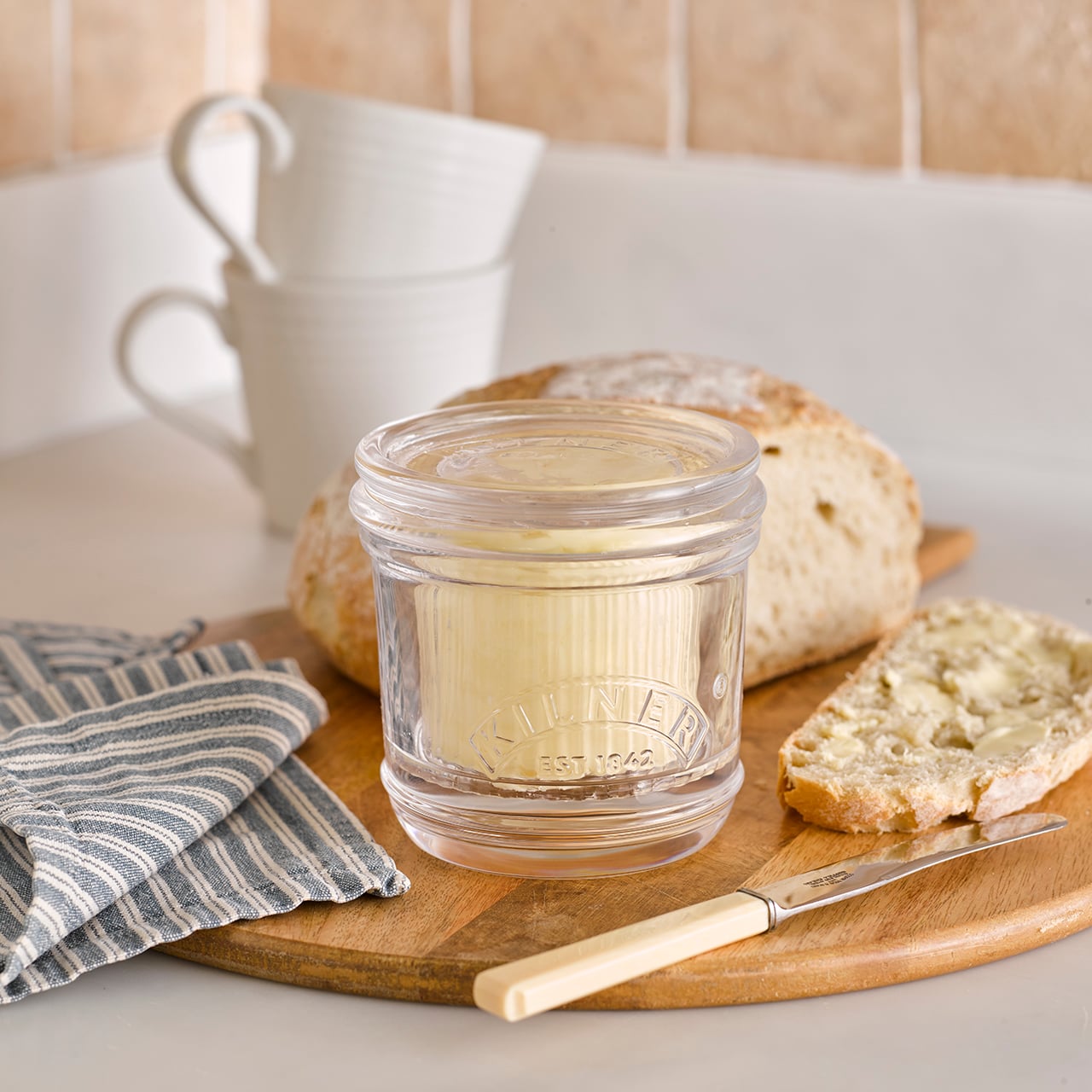 Glass Butter Crock