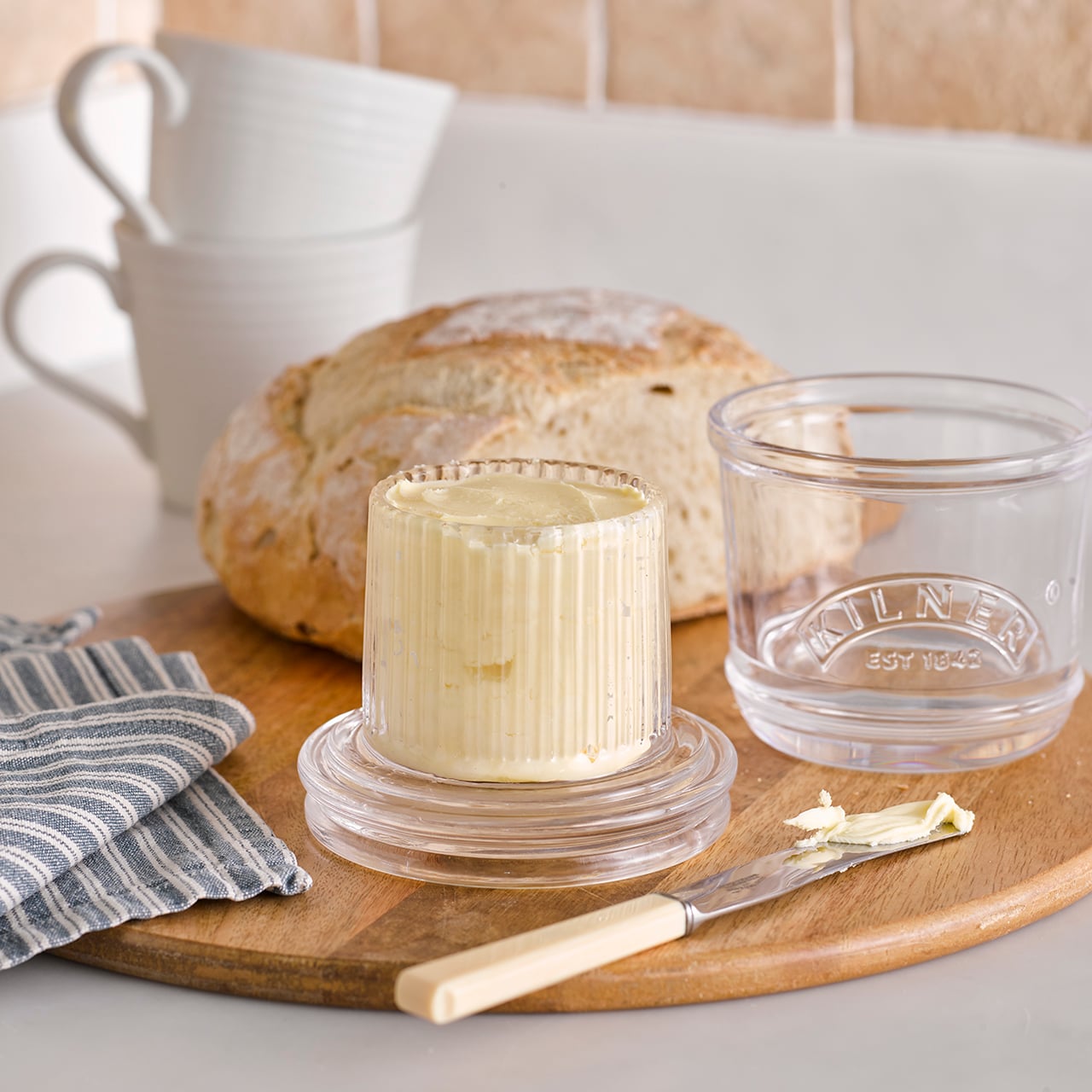 Glass Butter Crock