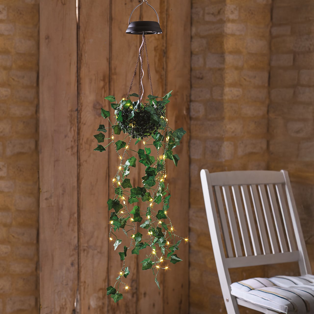 Solar Ivy Hanging Basket
