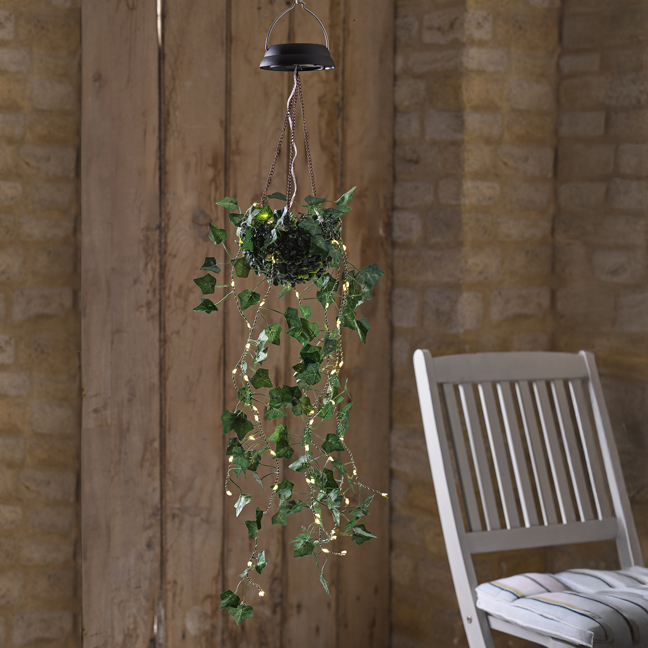Solar Ivy Hanging Basket