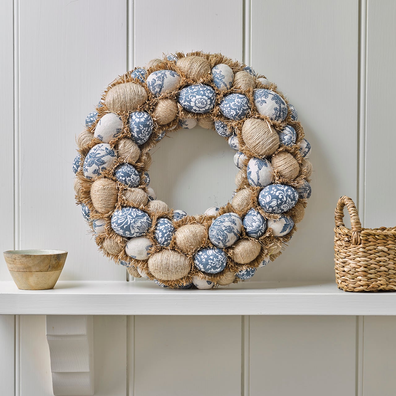 Raffia and Egg Rustic Easter Wreath