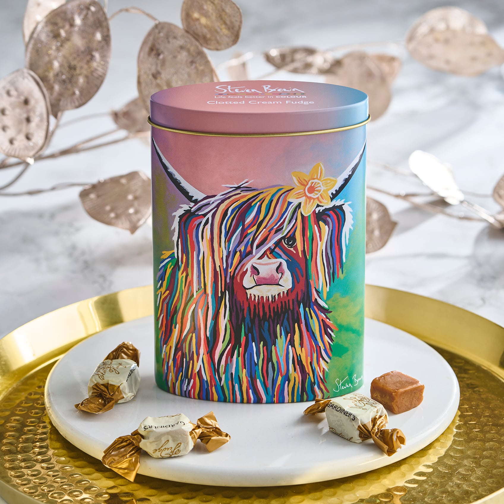 Designer Tin of Clotted Cream Fudge