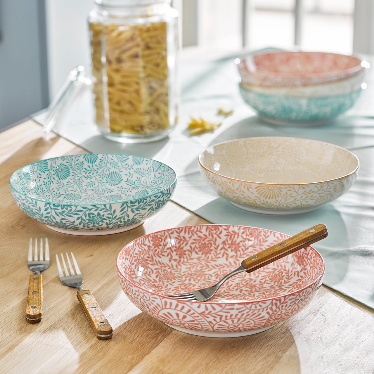 Set of 3 Tuscan Style Ceramic Bowls