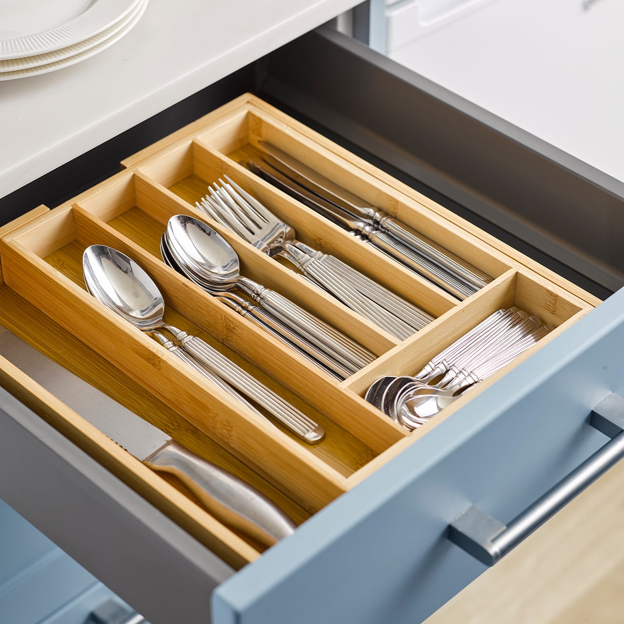 Bamboo Expanding Cutlery Tray