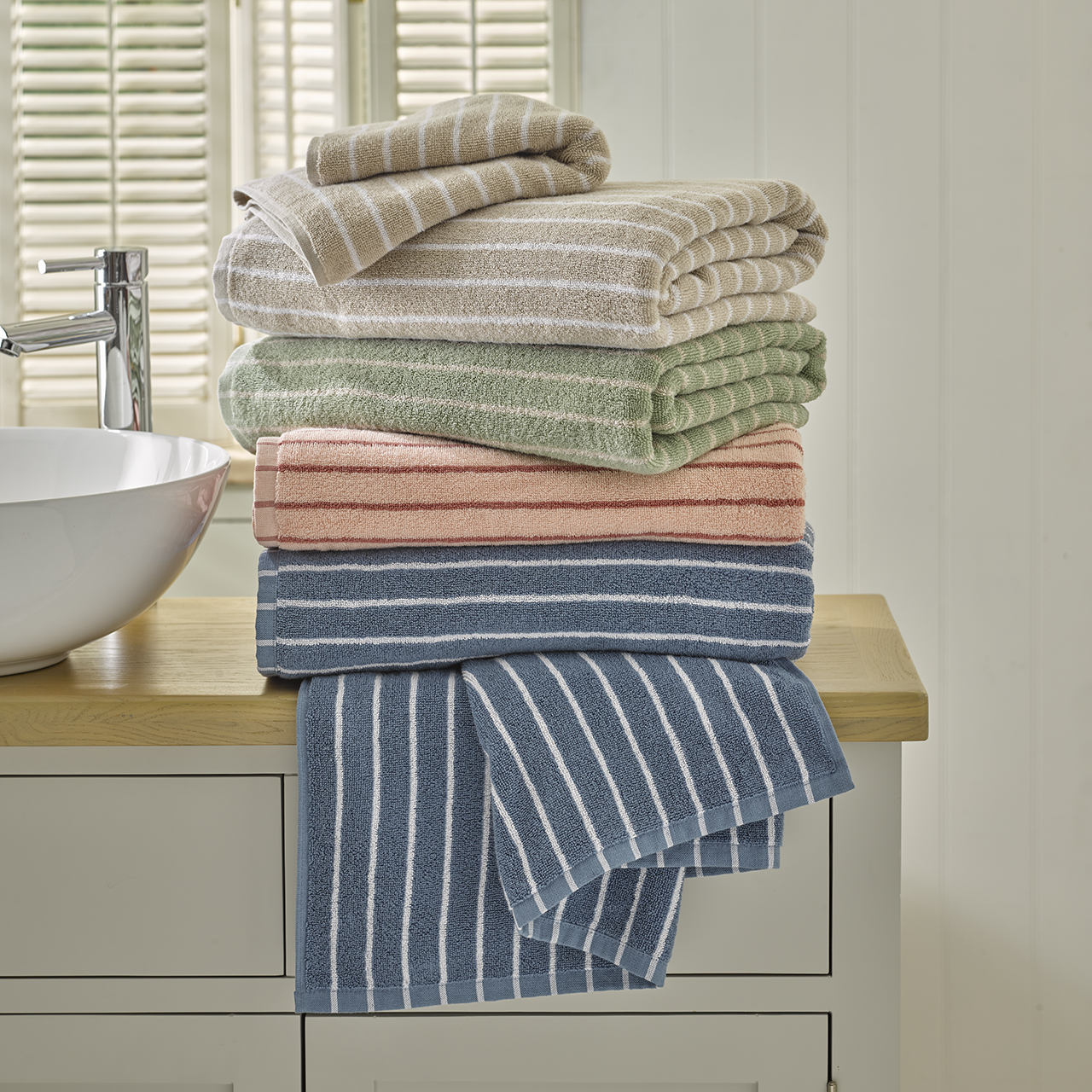 Yarn Dyed Stripe Towels, 480gsm