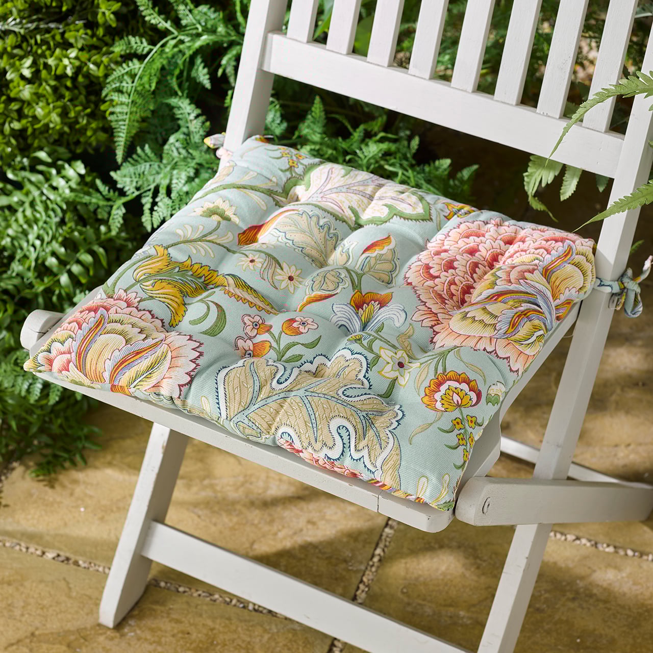 Floral Bloom Bench and Square Seat Pad