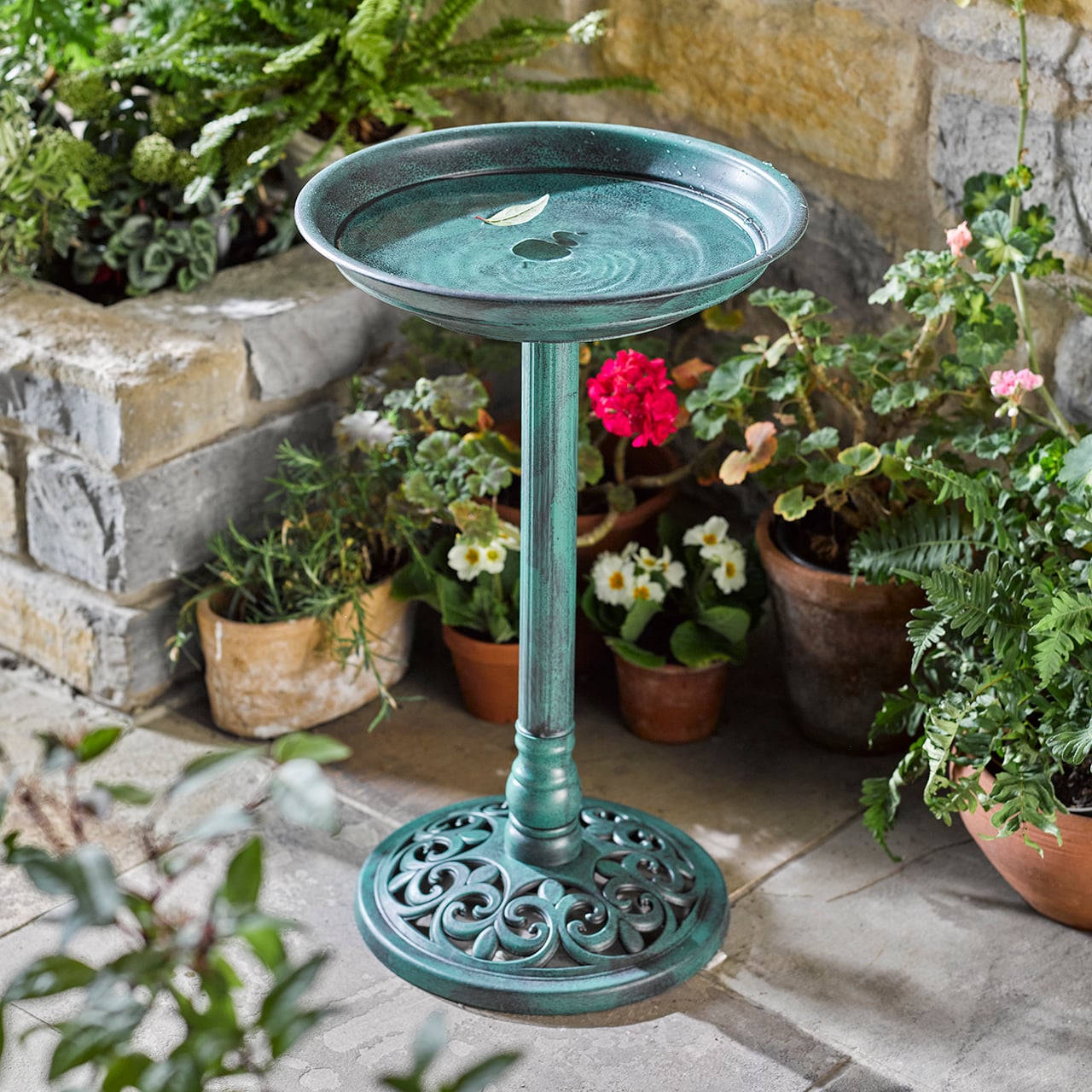 Verdigris Bird Bath
