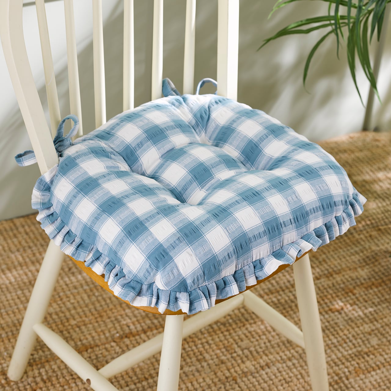 Seersucker Ruffle Edge Seat Pad