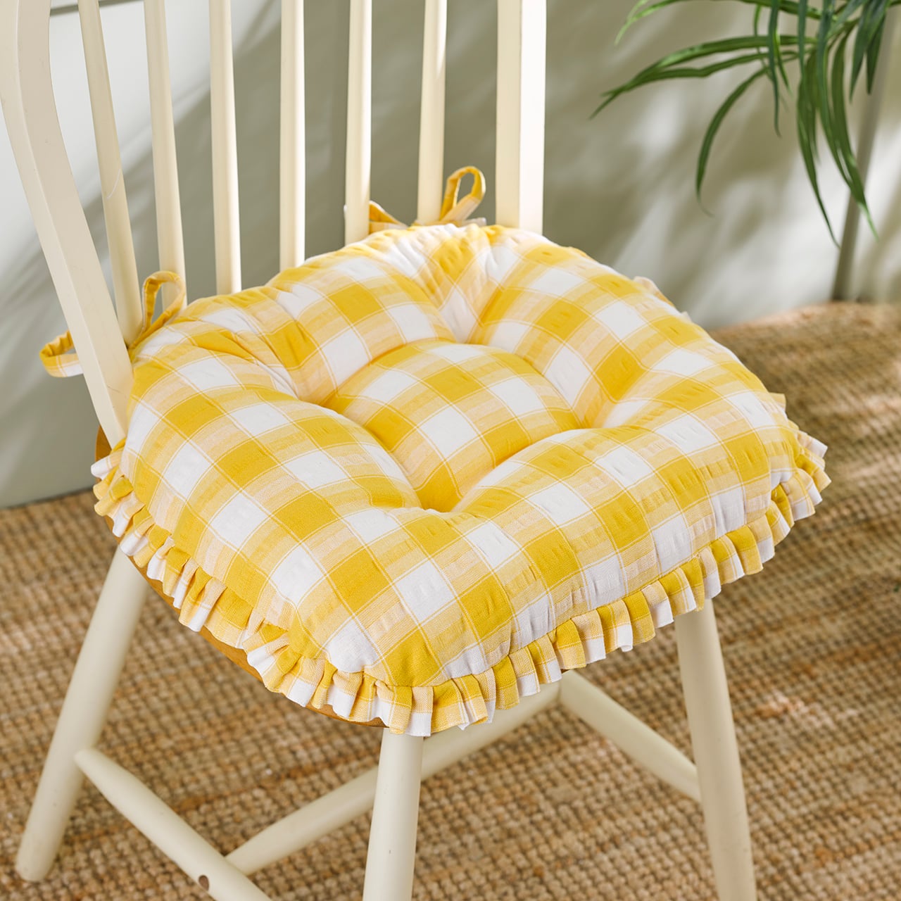 Seersucker Ruffle Edge Seat Pad