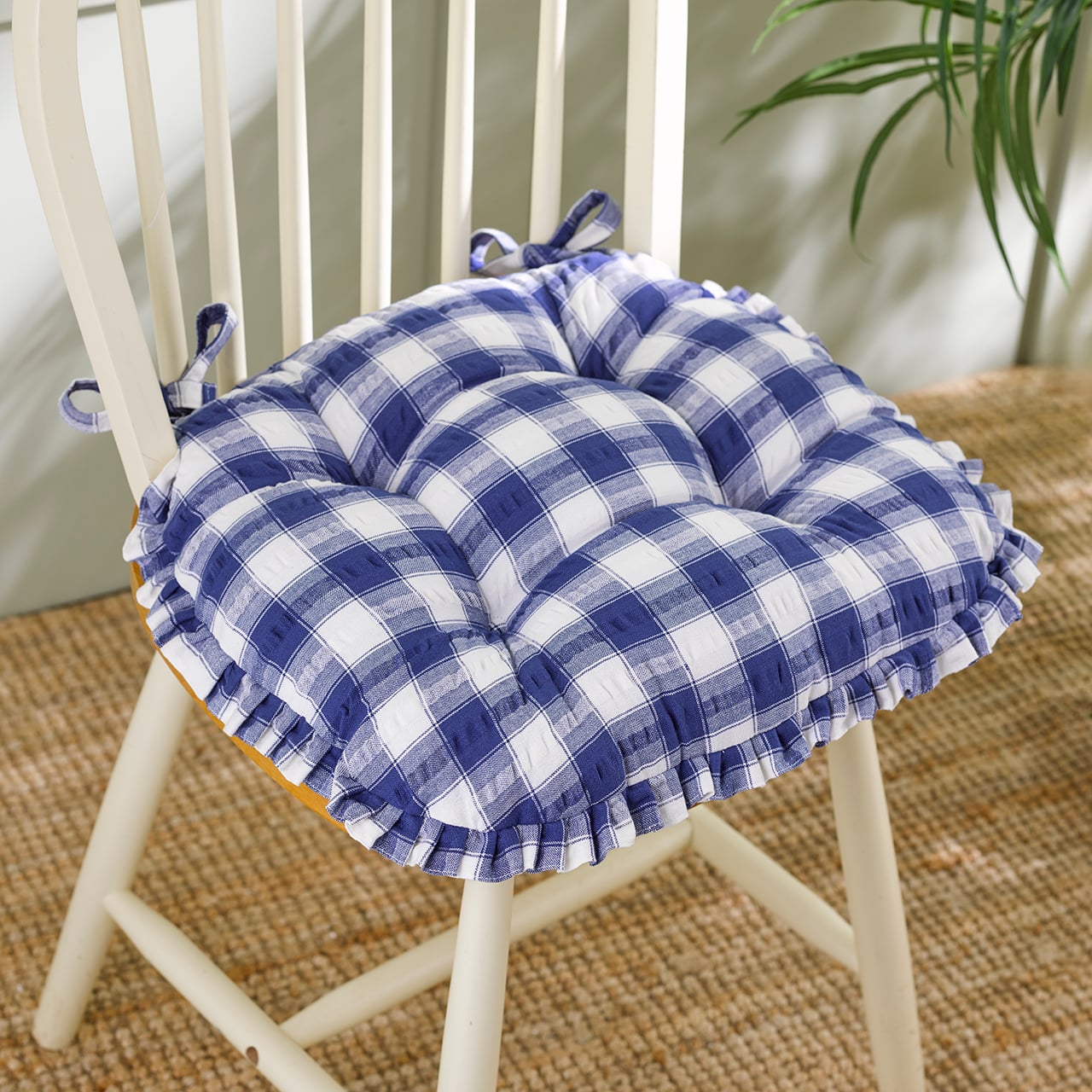 Seersucker Ruffle Edge Seat Pad