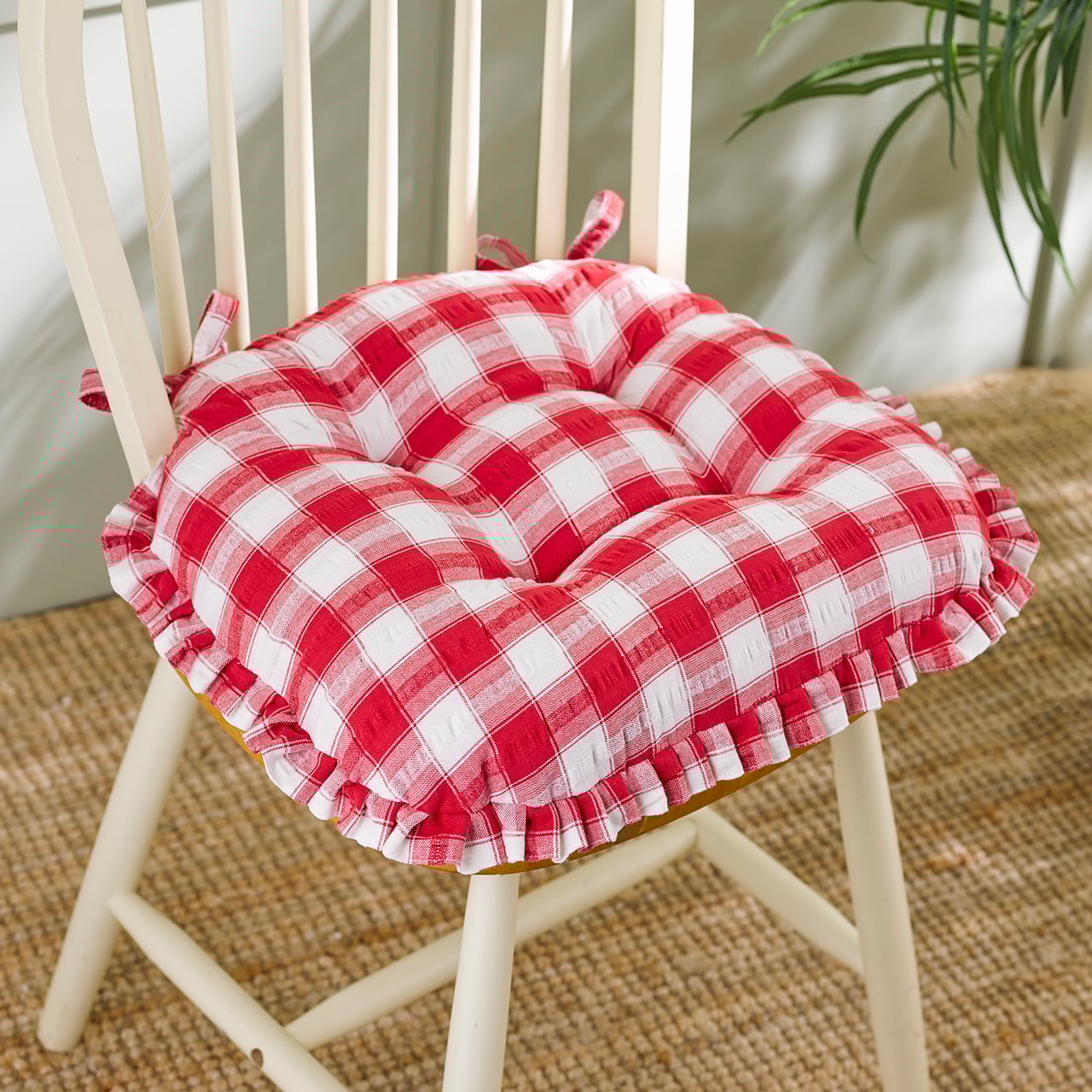 Seersucker Ruffle Edge Seat Pad