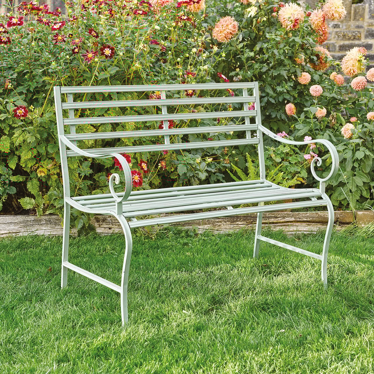 Leafield Slatted Bench