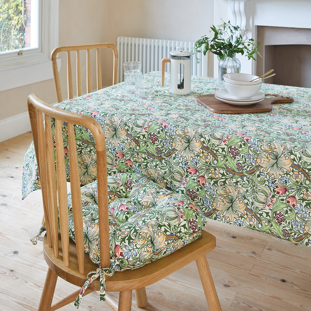 William Morris Button-effect Kitchen Seat Cushion