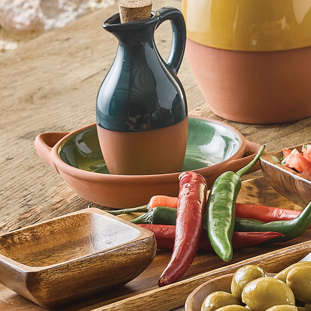 Glazed Terracotta Small Tapas Bowls - Set of 2