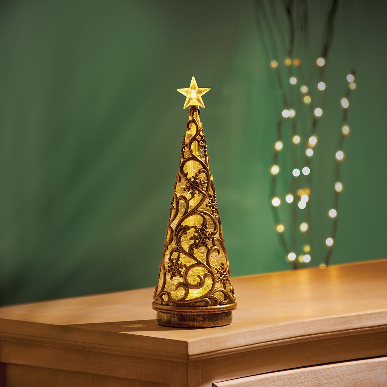 Antique Gold Illuminated Tree
