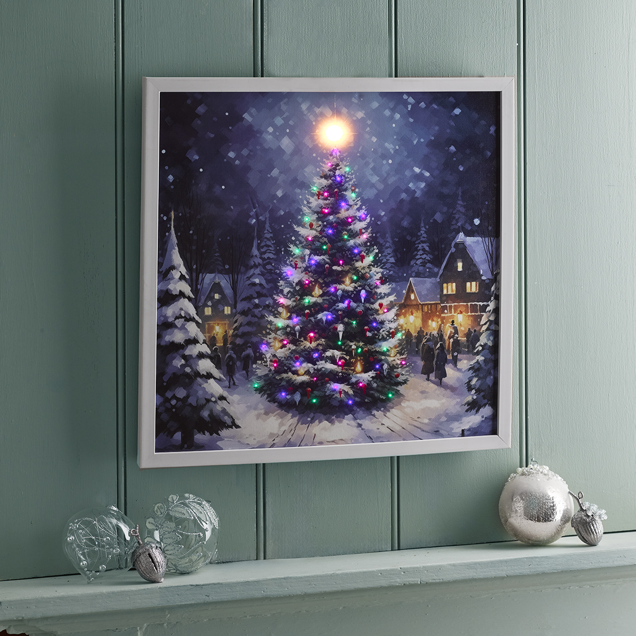 Cotswold Christmas Scene LED Canvas