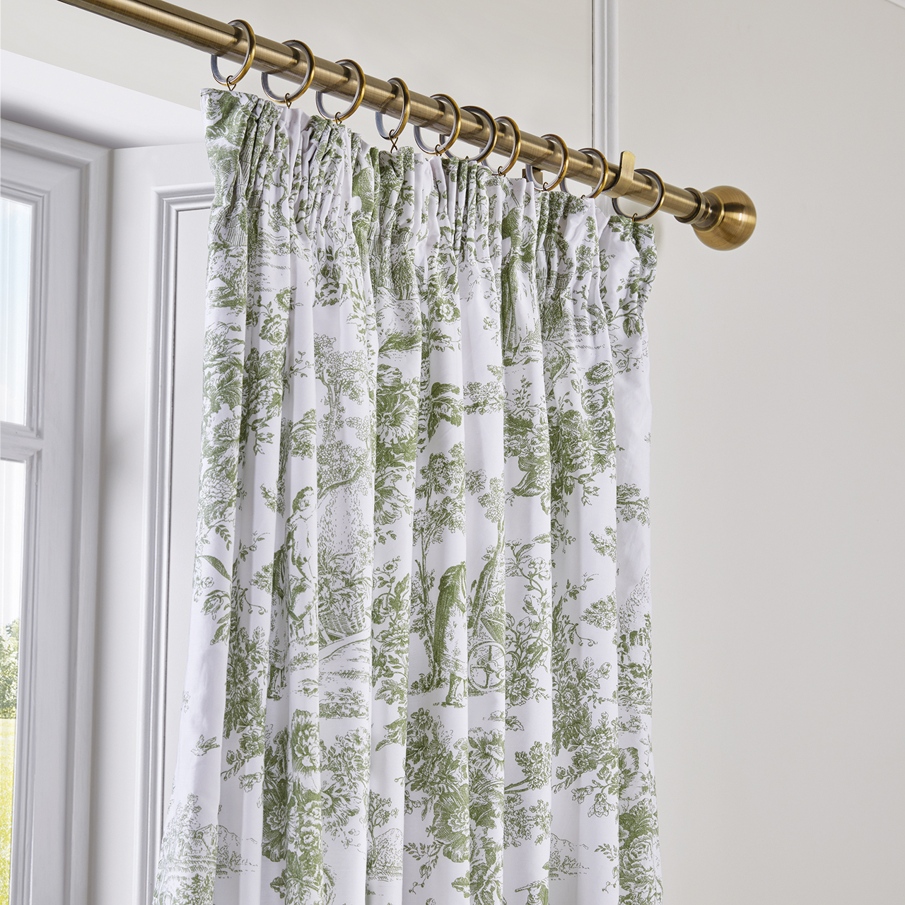 Toile du Jouy Sage Curtains
