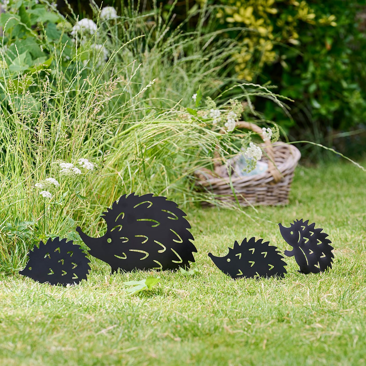 Hedgehog Family Garden Stakes