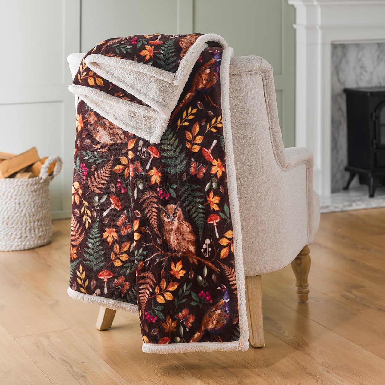 Wild Birds Large Fleece Throw