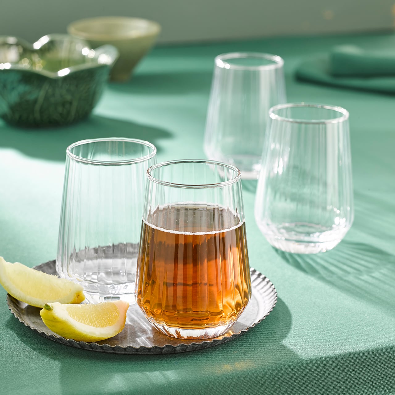 Set of 4 Ripple Glass Tumblers