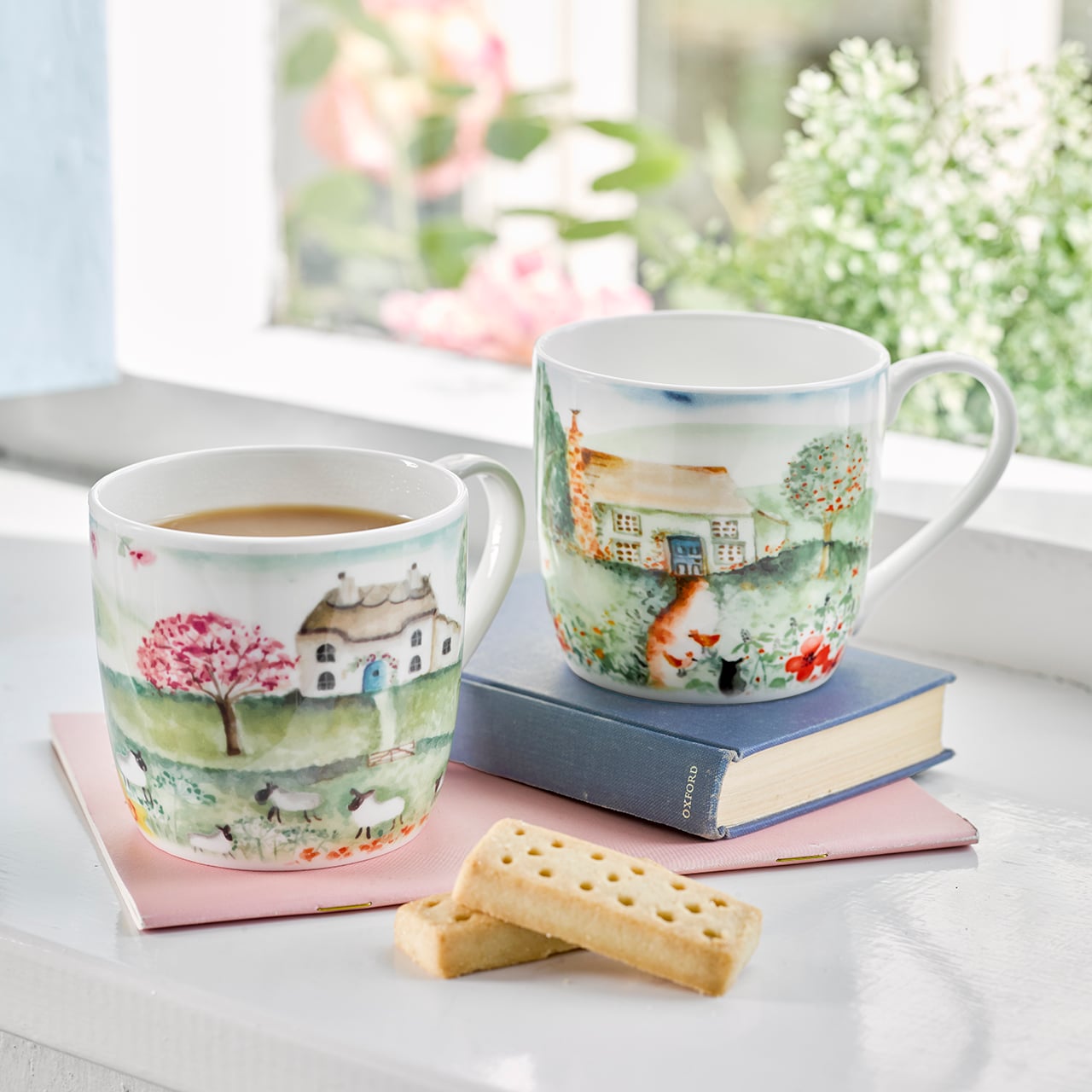 Set of 6 Country Cottage Mugs